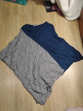 Celeste Poncho One Size Wool & Cashmere Blend Navy Grey